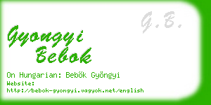 gyongyi bebok business card